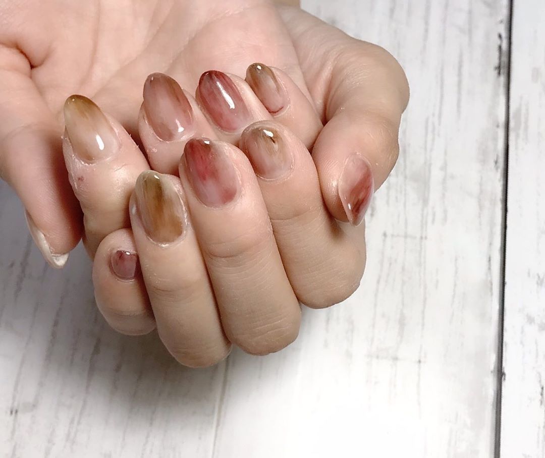 ﾟ ﾟ Nail タイダイネイル マーブル ネイル ニュアンスネイル くすみネイル ちゅるんネイル 天然 By