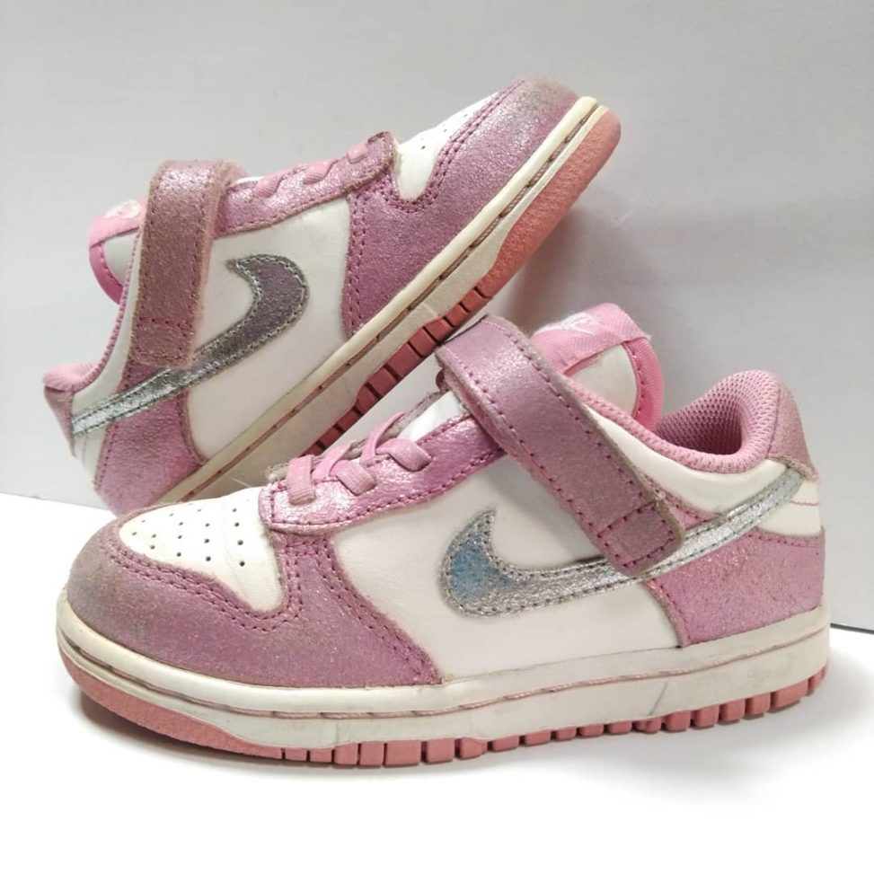 Nike Little Dunk Low Tdv ナイキ リトル ダンク ロー Wht M Slv Pink C ホワイト シルバー ピンク 4074 106 11年 Kids Size キッズサイズ スニーカー Dunk Sb Nike Sb S スニーカーファン倶楽部